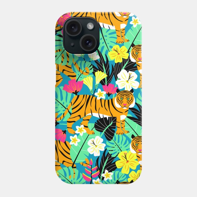 Tropical Tigers Phone Case by robyriker