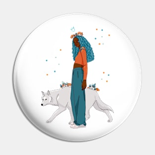 The Girl and the Wolf Pin