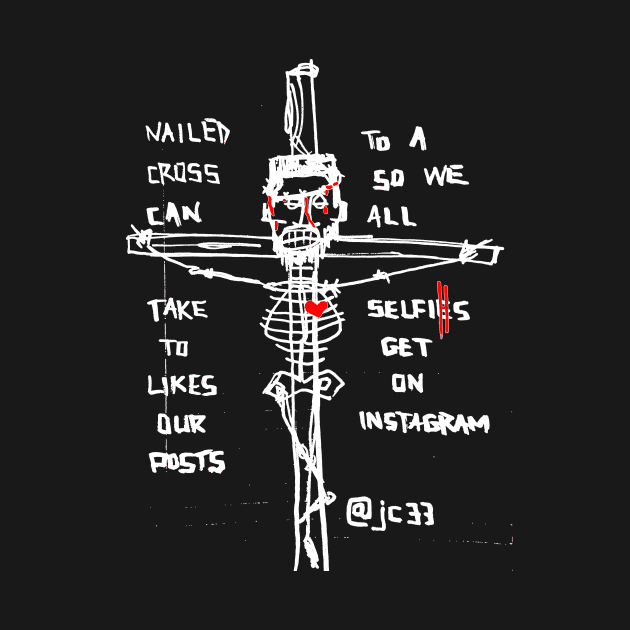 Nailed To A Cross Doodle White by Mijumi Doodles