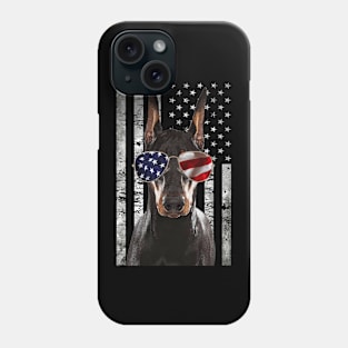 Dynamic Dobermans Fashionable American Flag the Charm of This Breed Phone Case