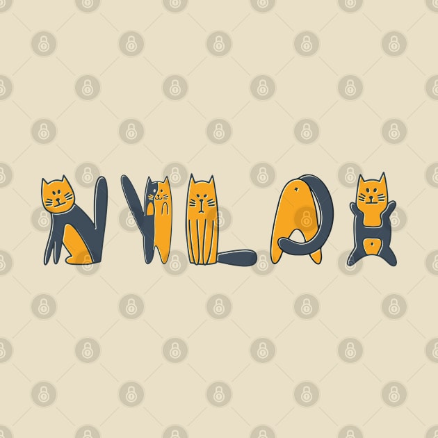 Nylah | Girl Name | Cat Lover | Cat Illustration by LisaLiza