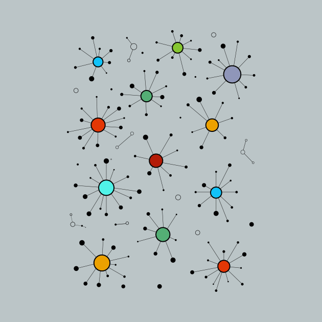 Simple Colourful Minimalist Geometric Mini Constellations Pattern by Liam Warr