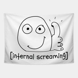 Introvert Meme internal screaming Thumbs Up Dank Meme Tapestry