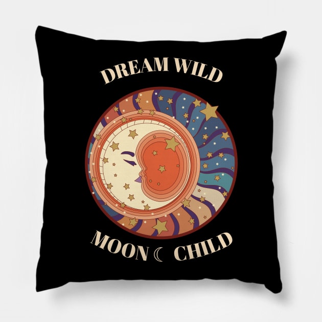 Dream wild moon child Pillow by John Byrne