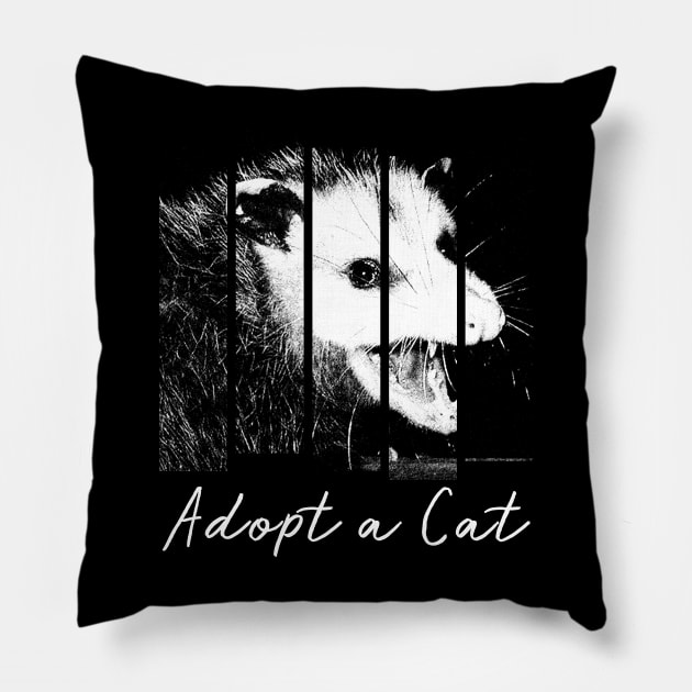 Adopt a Cat Opossum Pillow by giovanniiiii