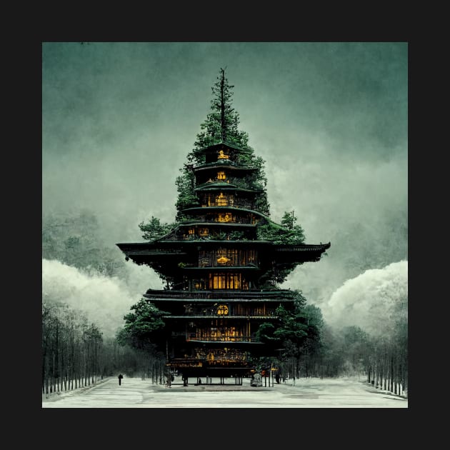 Mountain Pagoda - Fantasy Scapes by ArkMinted