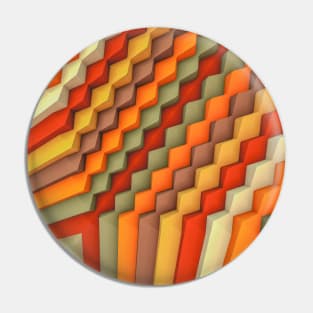 Exponential Edges Autumn Palette Geometric Abstract Artwork Pin