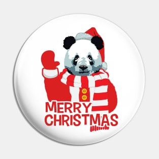 Funny Santa Claus Panda  Merry Christmas Pin