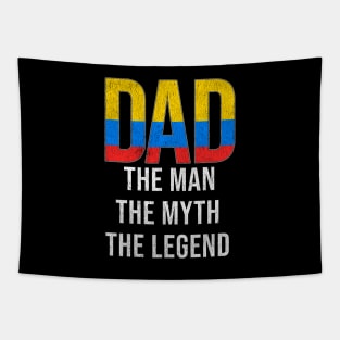 Colombian Dad The Man The Myth The Legend - Gift for Colombian Dad With Roots From Colombian Tapestry