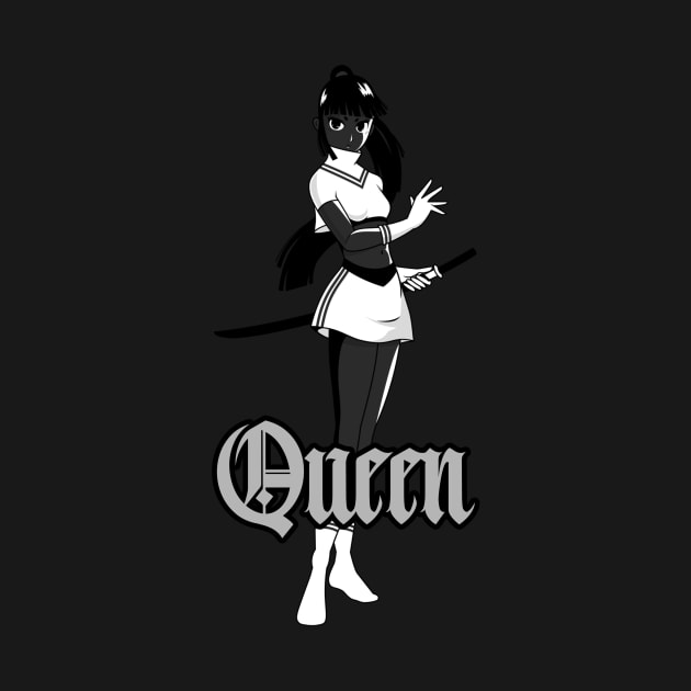 Anime Queen Black Out With sword by Just In Tee Shirts