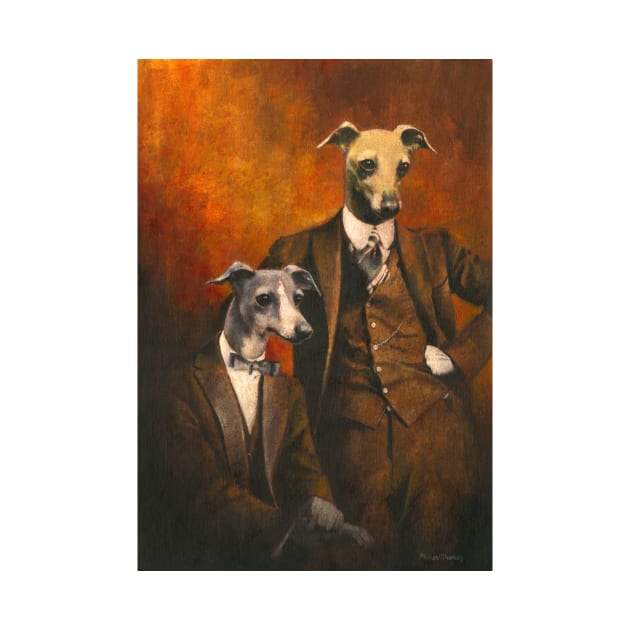 Italian Greayhound Vintage Gentlemen by mictomart