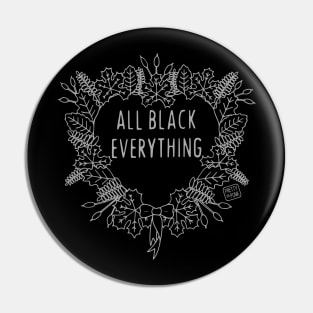 All Black Everything Wreath Pin