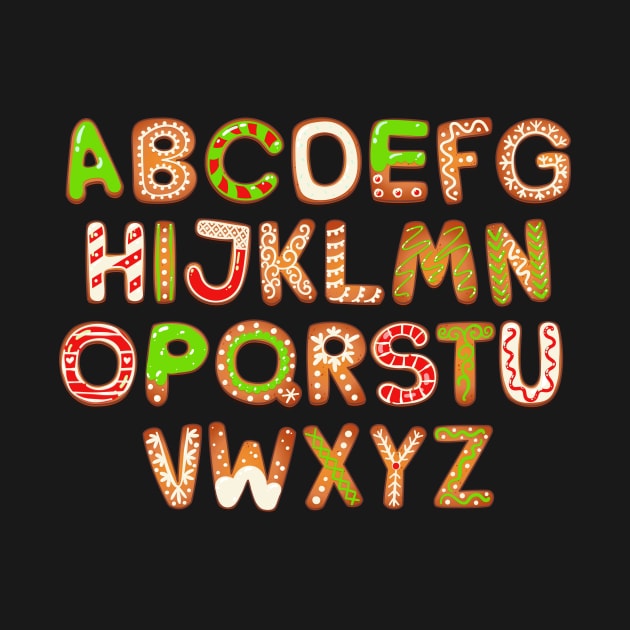 Christmas Alphabet ABCs Pre-K Kindergarten Teacher Student by _So who go sayit_