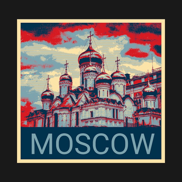 Moscow in Shepard Fairey style design by Montanescu