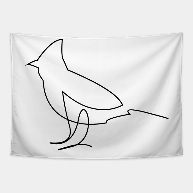 Fella Single Line Bird Art Sparrow Tapestry Teepublic Au