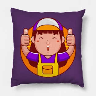 cute mechanic character Pillow