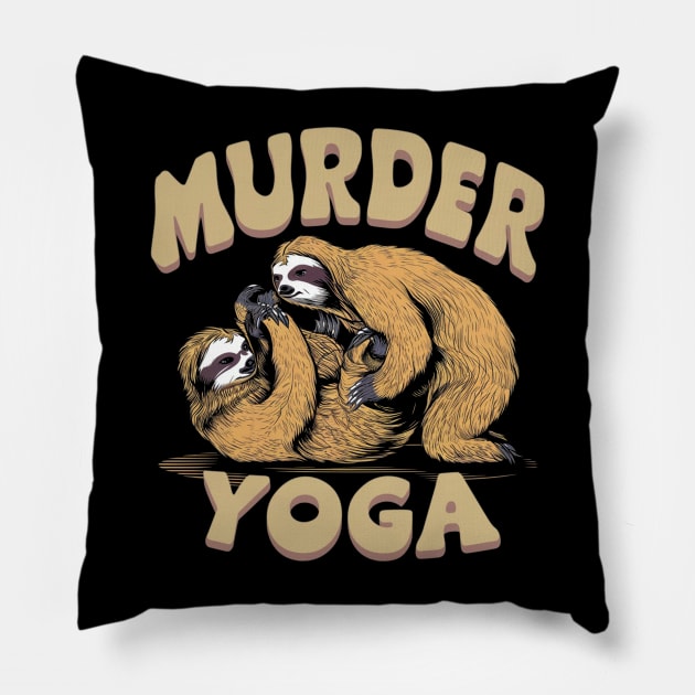 Funny Murder Yoga Ju-Jitsu Fighting Sloths Pillow by TeeTrendz