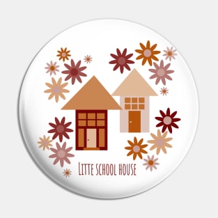 little autumn forest, cottages and pine trees Pin