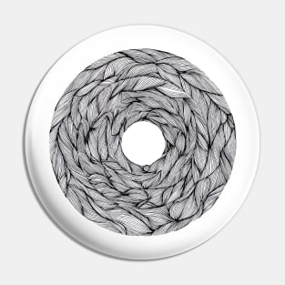 Artwork circle abstract line art - tatoo - black white - geometric Pin