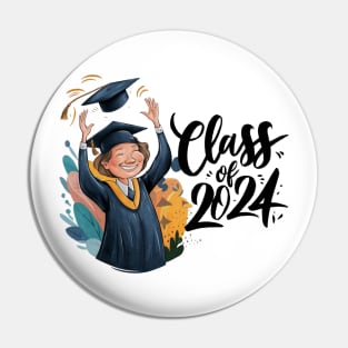 Graduation Class Of 2024 Men Funny Graduation Pin