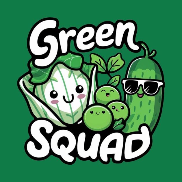 Cute Vegetables Green Squad by Montony