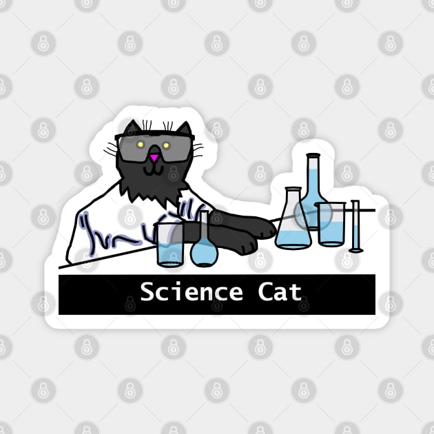 Science Cat Magnet by ellenhenryart