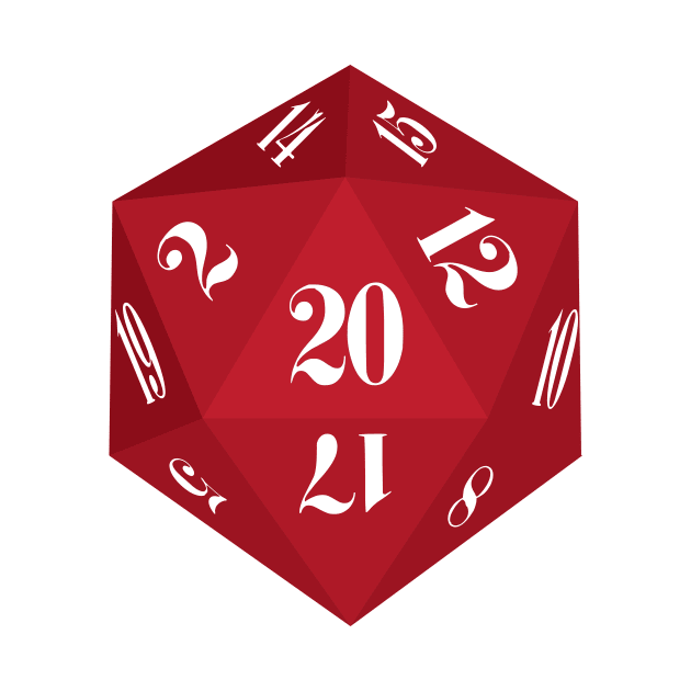 Red 20-Sided Dice Design by GorsskyVlogs