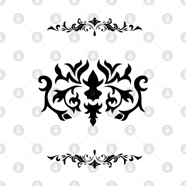 Ornamental Black Design 3 by Kiyiya Designs