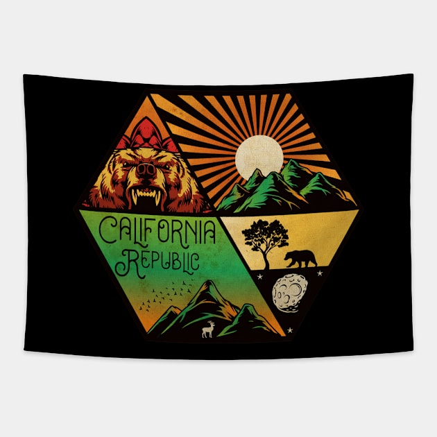 Vintage California Republic Tapestry by CTShirts