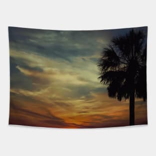 Florida sunset with Palm Tree Tapestry