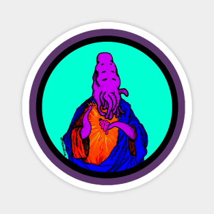 Tentacle Jesus Circle Magnet