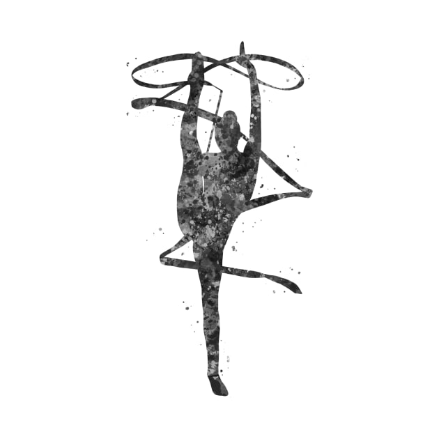 Rhythmic gymnastics black and white by Yahya Art