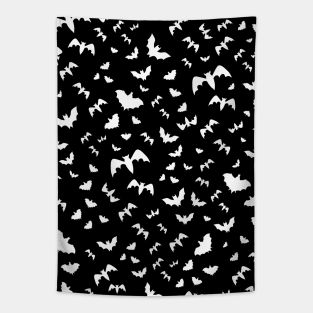 WHITE Bats Flying Tapestry