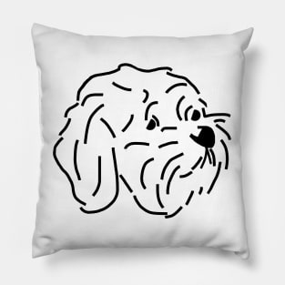 Bichon Frise Mix Dog Cartoon Portrait Pillow