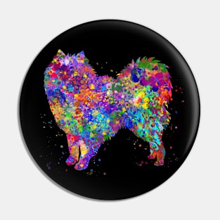 American eskimo dog watercolor Pin