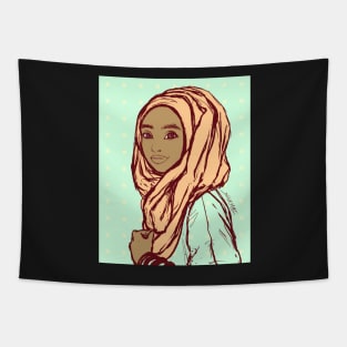 Peach Hijab Tapestry