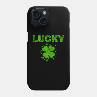 Vintage Style Lucky Clover retro St Patrick's Day good luck St Patrick's Day four leaf Shamrock 4 leaf clover Phone Case