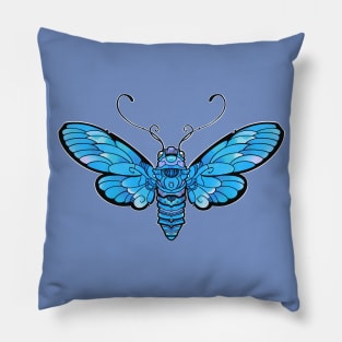 blue moth butterfly Pillow