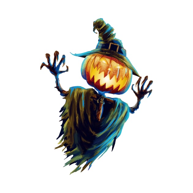 Halloween Fun - Scary Pumpkin Scarecrow by designsbycreation