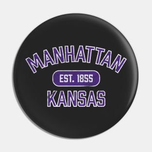 Manhattan Kansas - Vintage Purple Athletic Pin