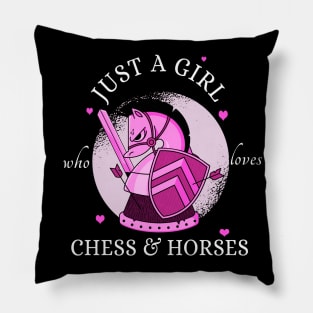 Just A Girl Who Loves Chess And Horses Pillow