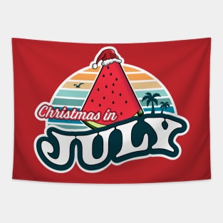 Christmas In July Watermelon Xmas Tree Summer Tapestry