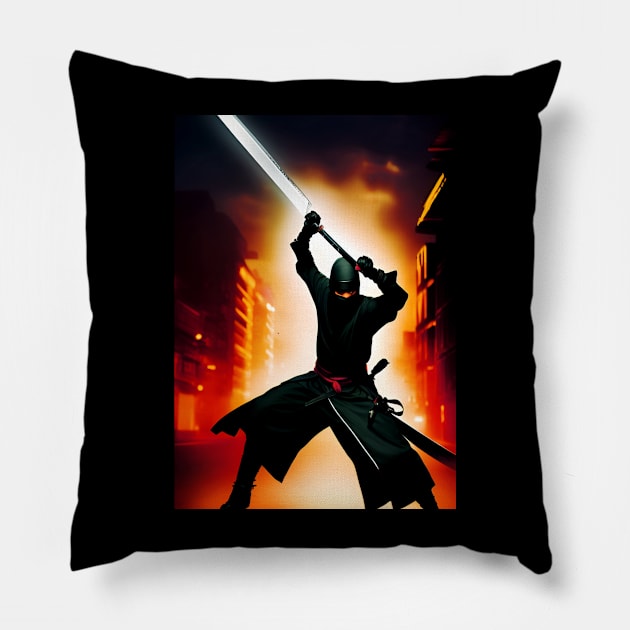 The Ninja sword. Pillow by SALOX