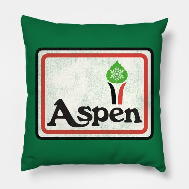 Vintage Aspen Tourist Souvenir Pillow by darklordpug