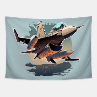 Cartoon fighter plane Tapestry