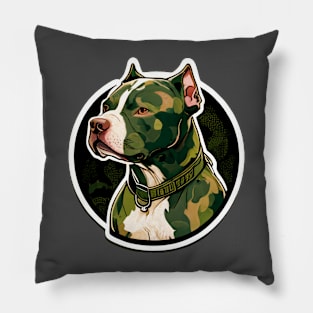 American Pitbull Camouflage Motif Pillow