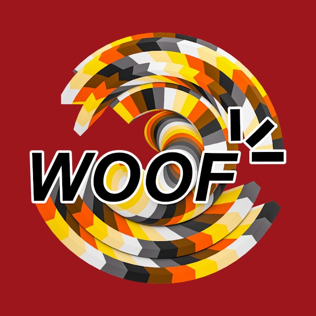 WOOF word twisted and colorful Bear Gay flag LGBTQ by Visualisworld