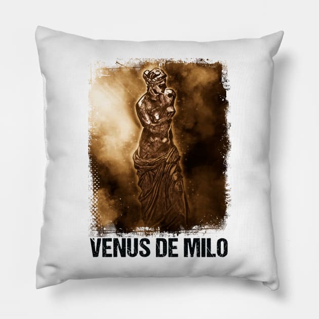 Venus de Milo Greek Goddess Hellenistic period sculpture Abstract Art Pillow by Naumovski