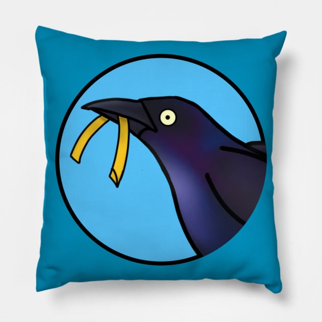 Grackle and Fry (Small Print) Pillow by Aeriskate