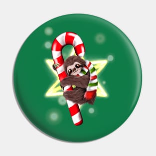 Candy cane sloth Pin